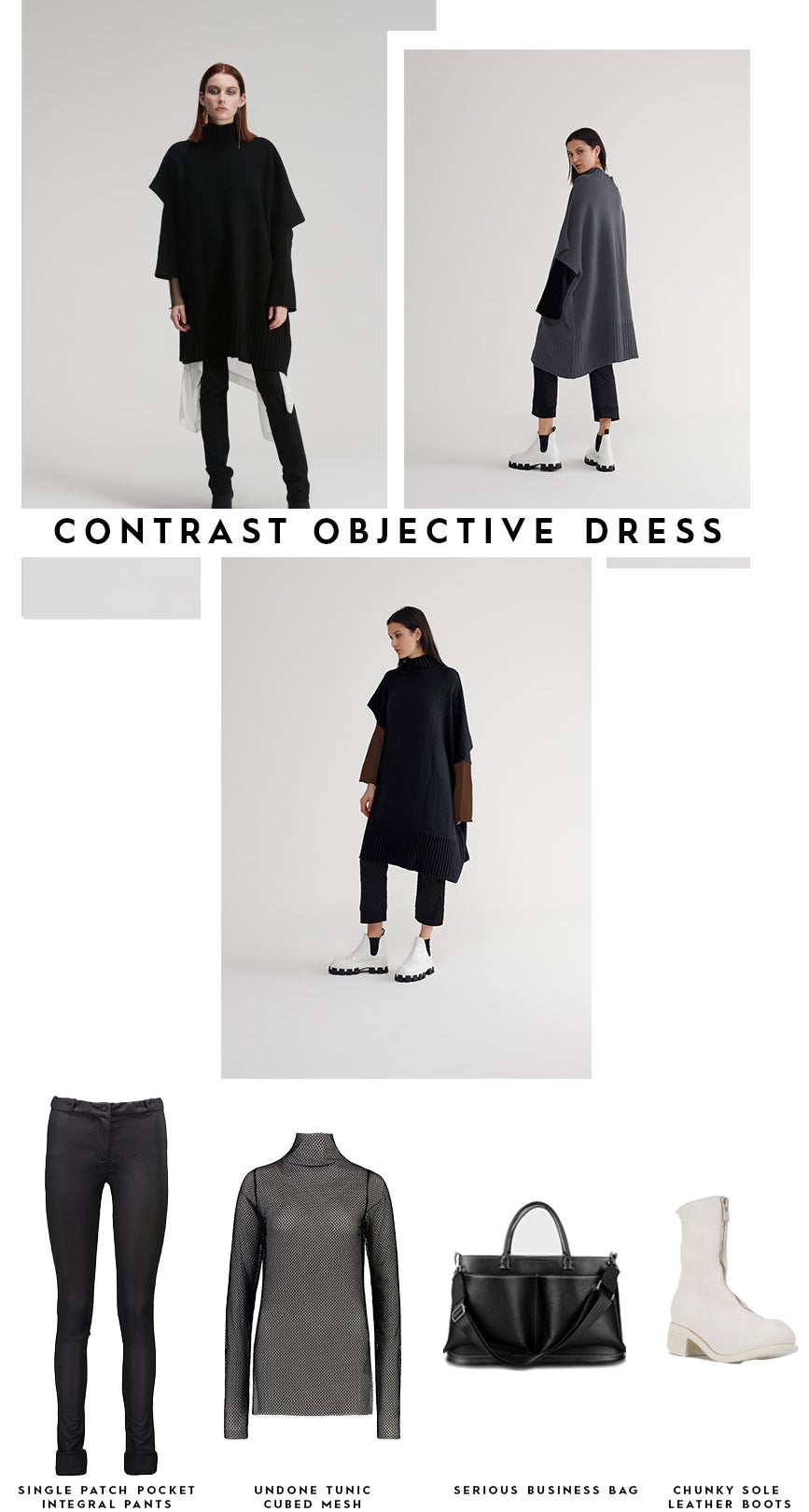 Contrast Objective Dress