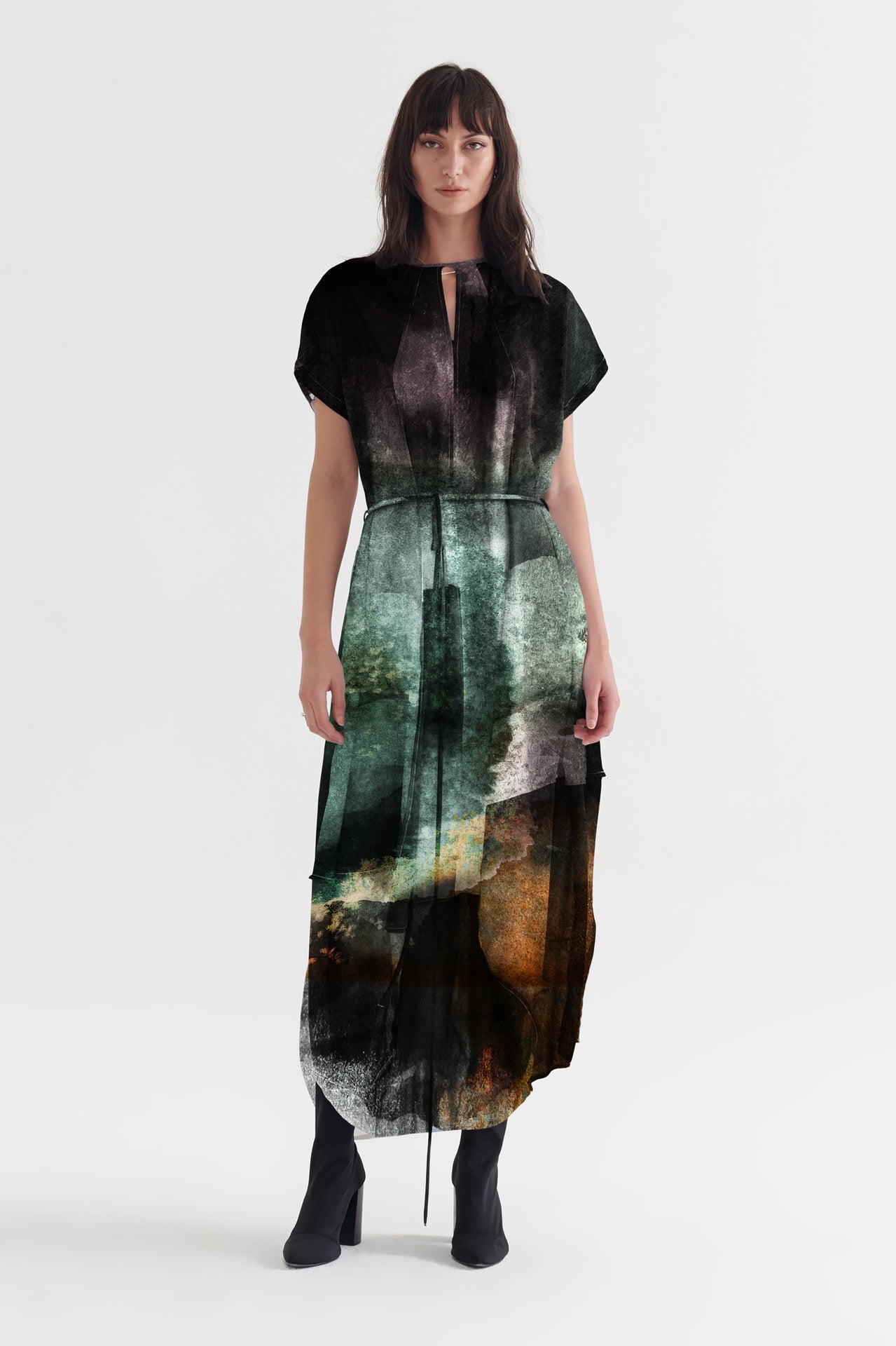 Ozone Dress - Ink Print in Print