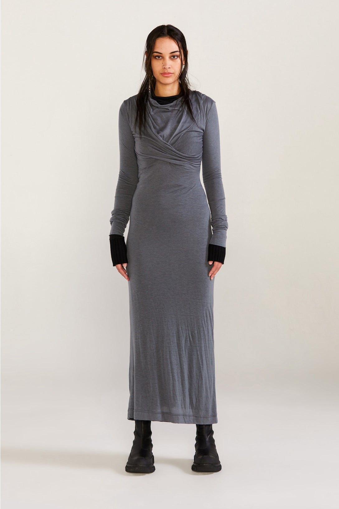 Pinnacle Dress - Iron/black in Grey