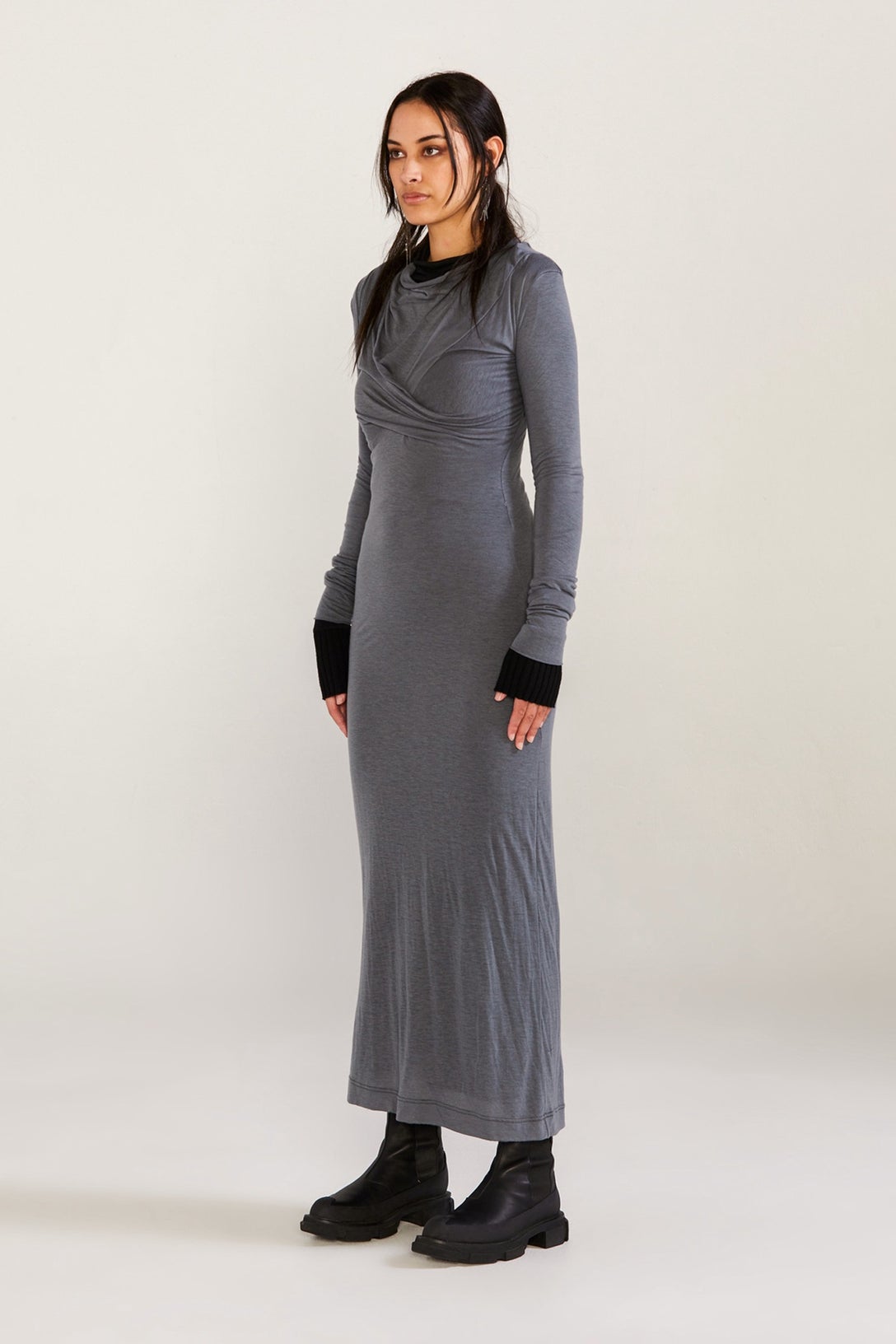 Pinnacle Dress - Iron/black in Grey