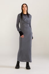Pinnacle Dress - Iron/black in Grey