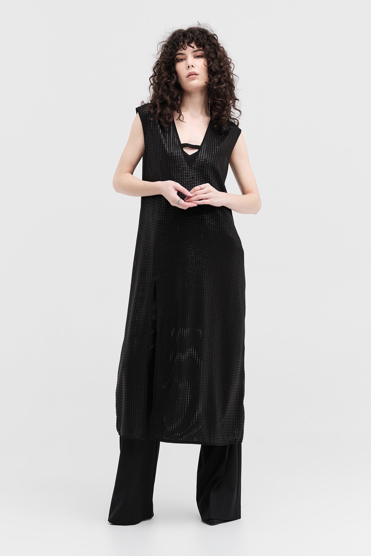 Edify Dress - Black Square in Black