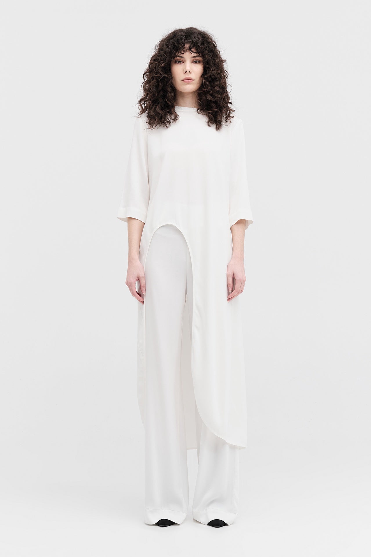 Curve Tunic - Ivory in Ivory