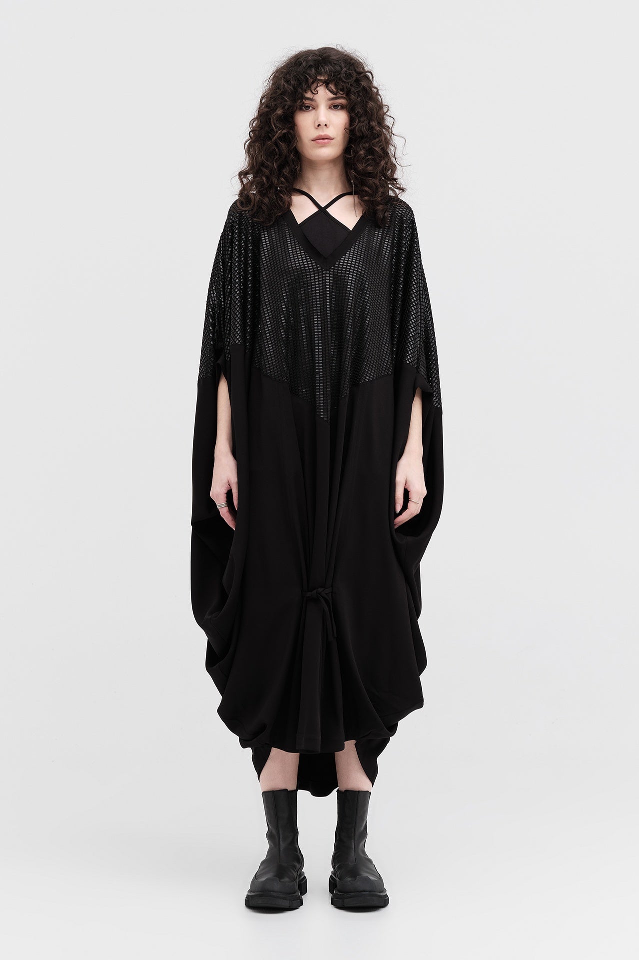 Drift Dress - Black Square in Black