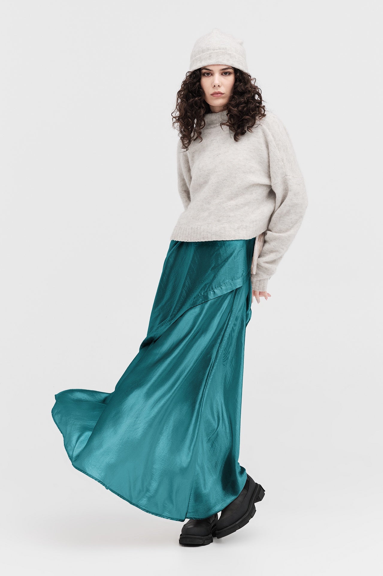 Revere Skirt - Lined - Mineral Shine in Green