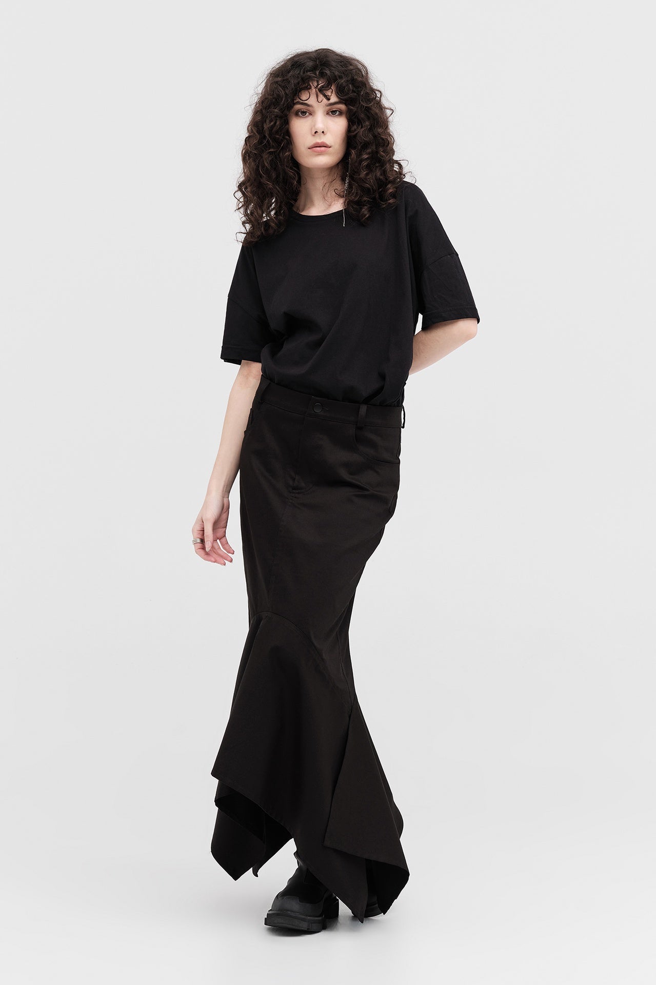 Refraction Skirt - Black Drill in Black