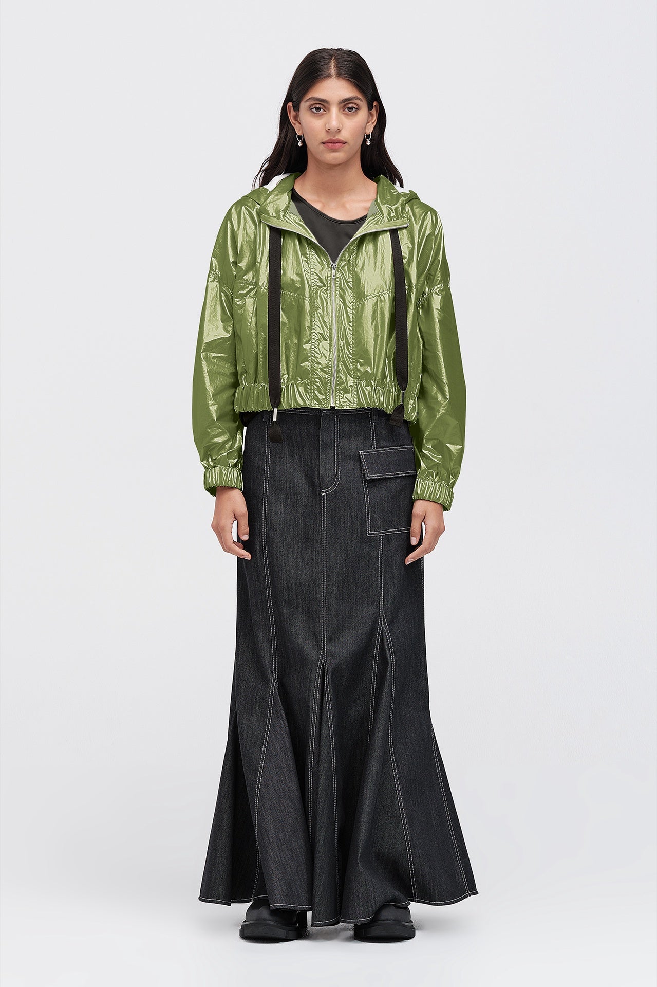 Cropt Conclusion Coat - Cactus in Green