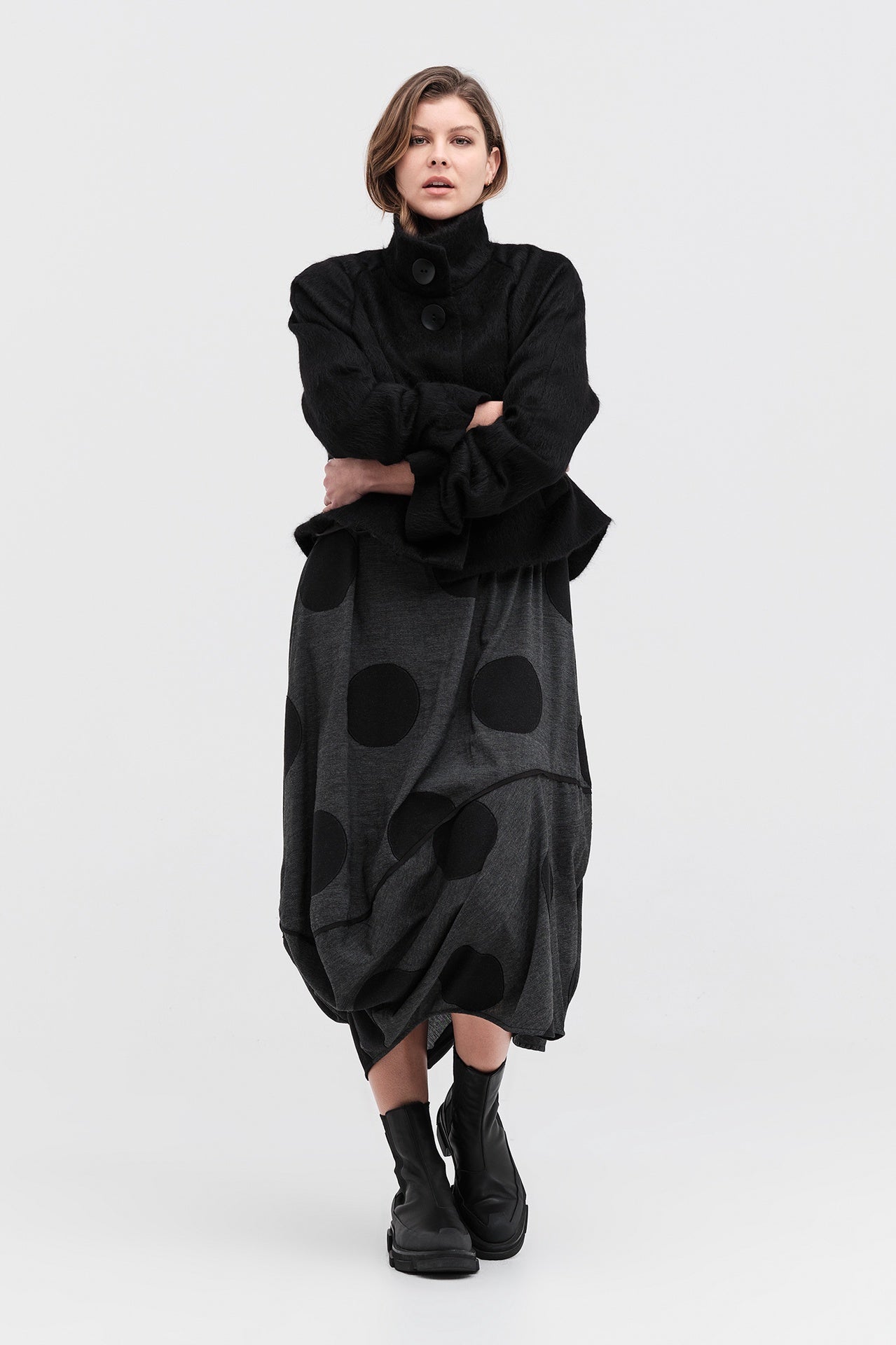 Cachet Coat - Black Stripe in Black