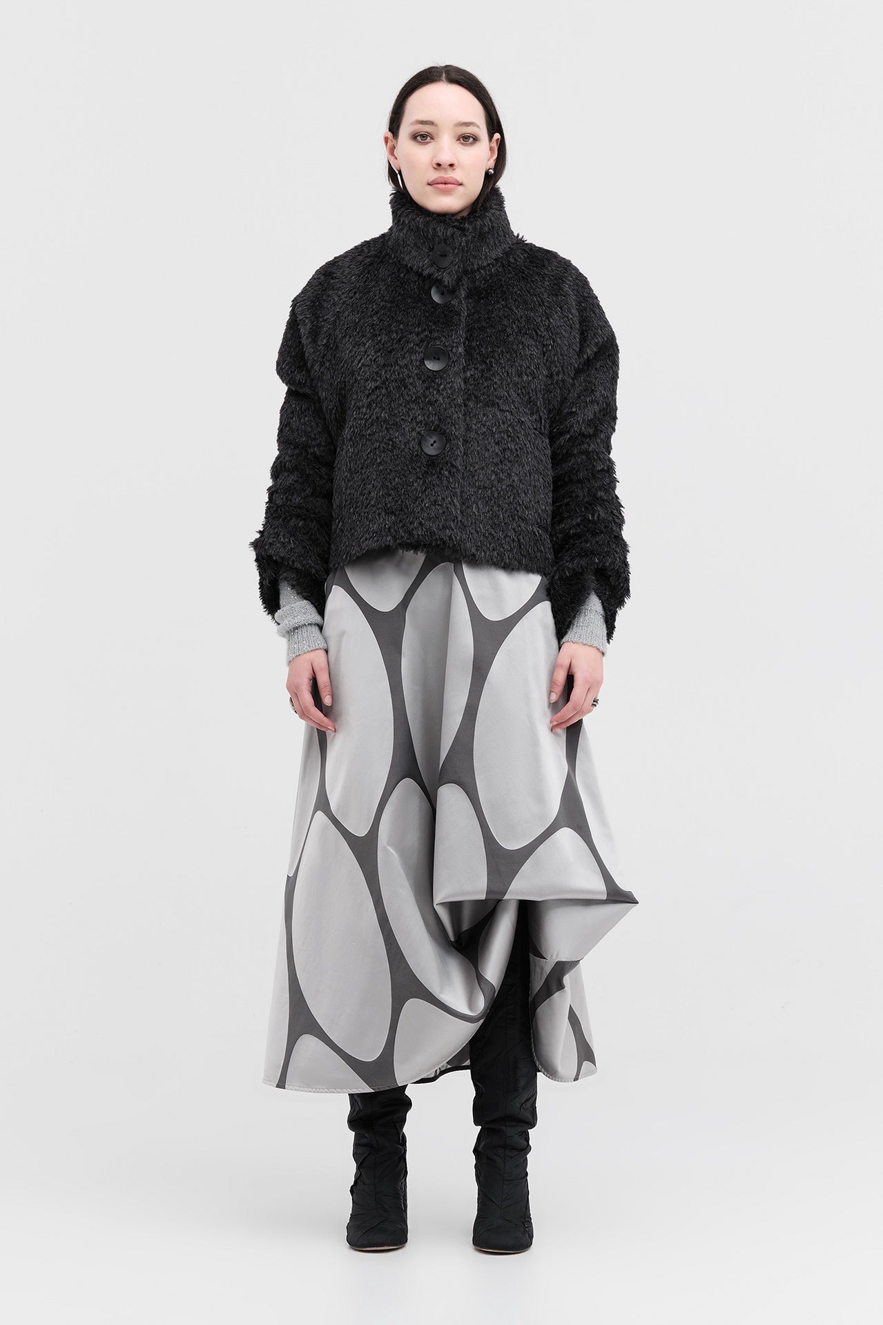 Revere Skirt - Silver/grey in Print