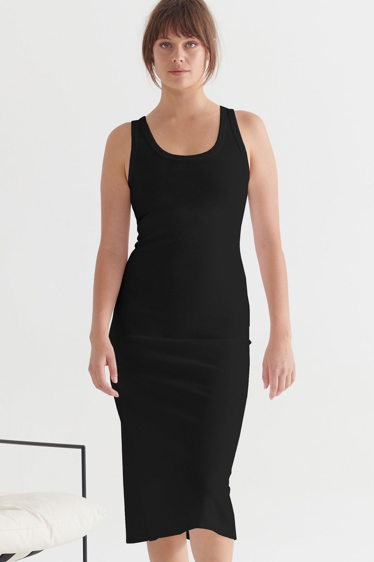 Angie Pleated Tank Black 6145