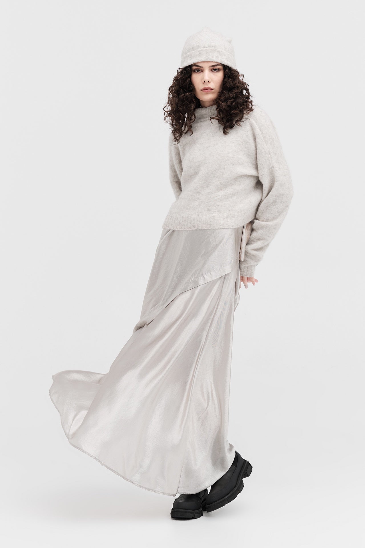 Revere Skirt - Lined - Pumice Shine in Beige