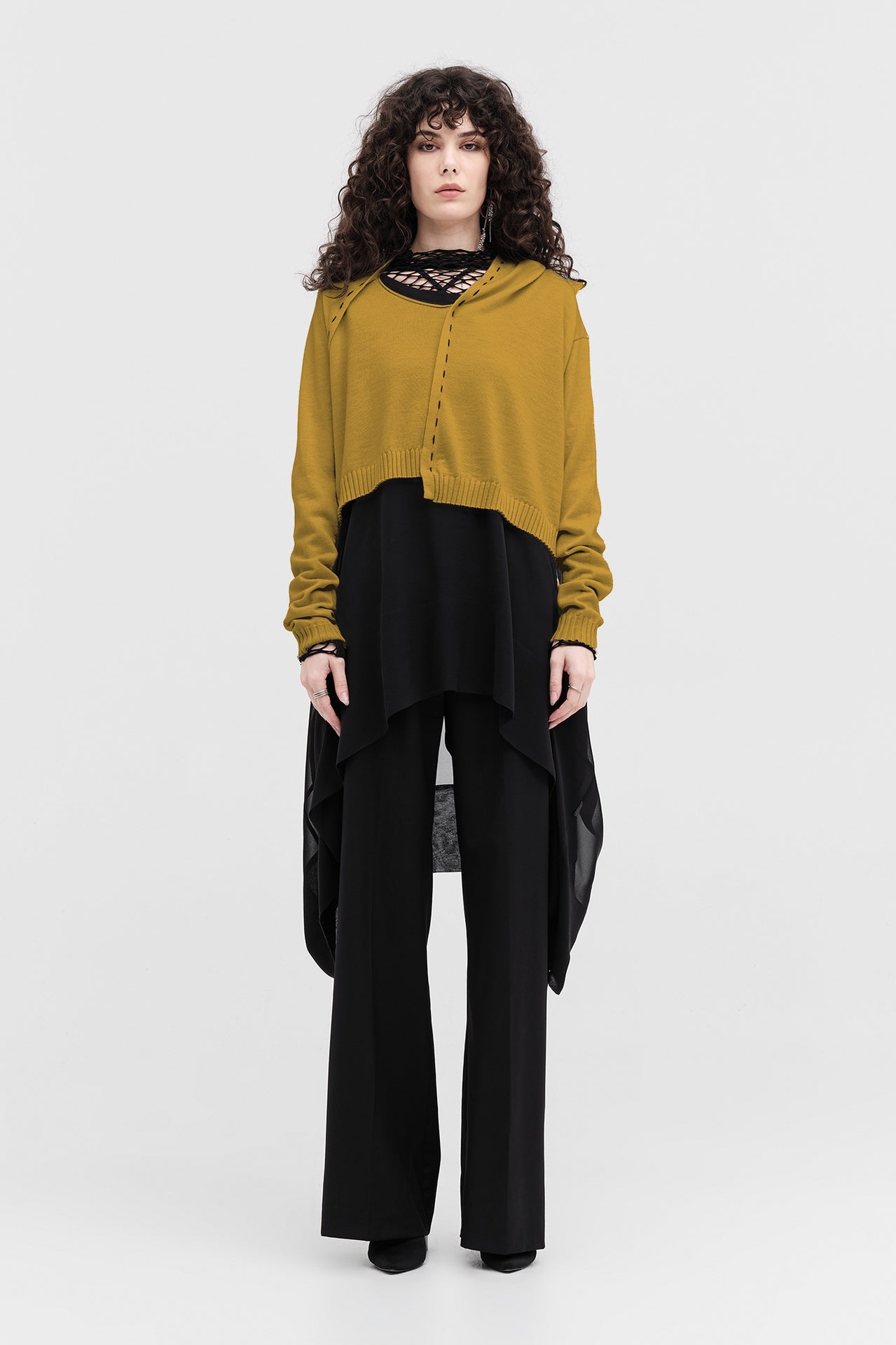 Wrapt Sweater - Oxide/black in Yellow