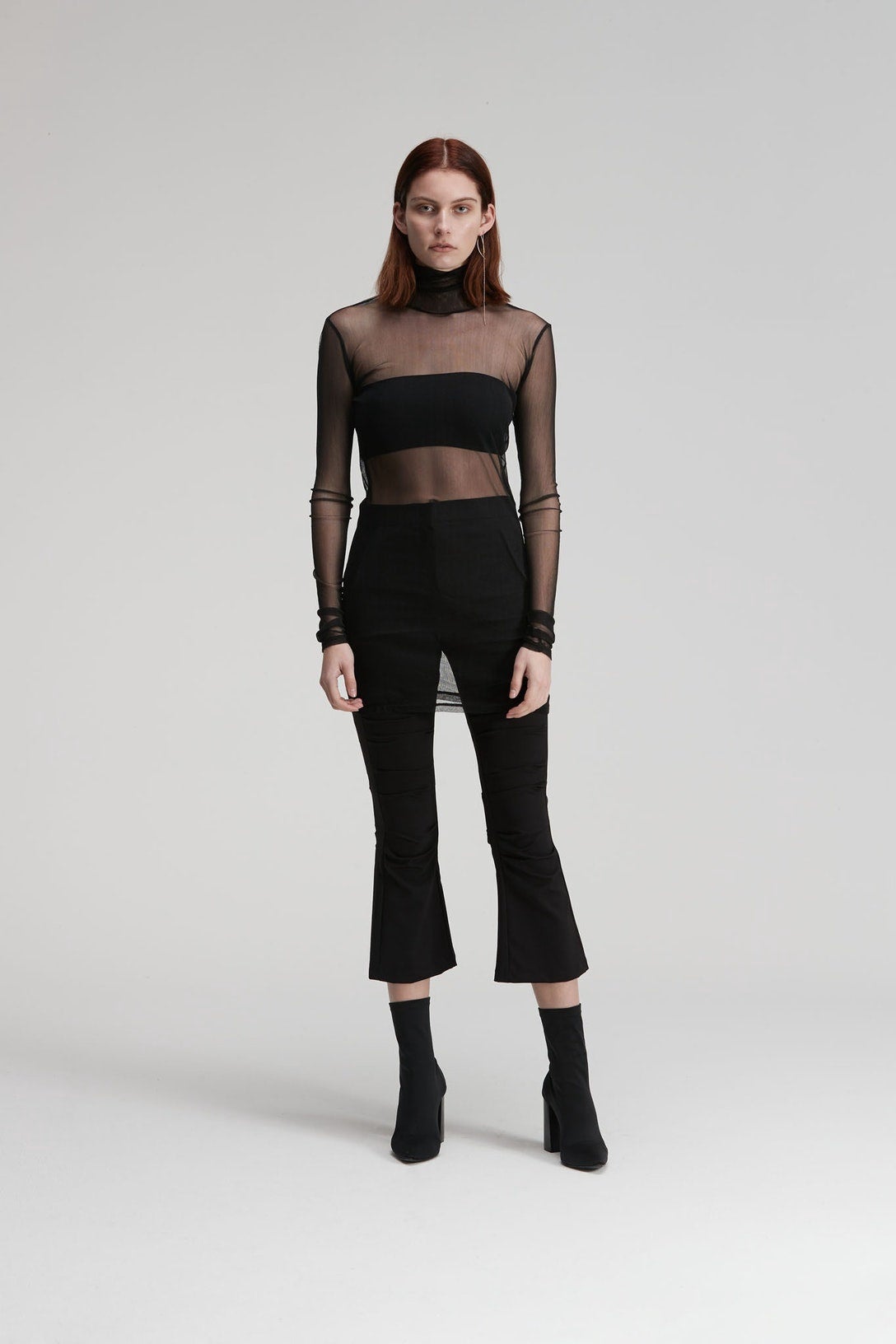 Fitted Translucent Tunic - Black in Black - Taylor