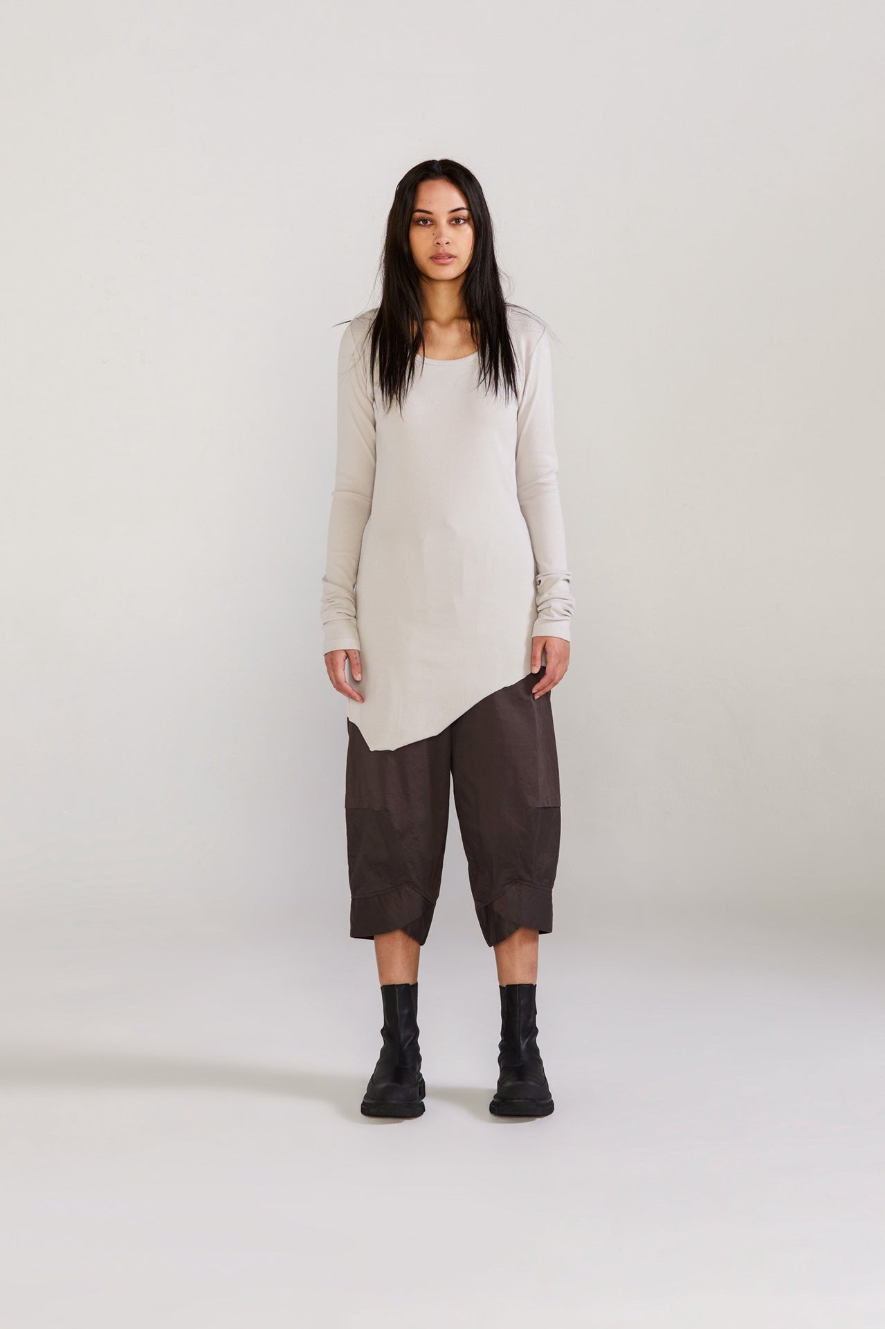 Ribbed Camber Tunic Windchime in Beige Taylor