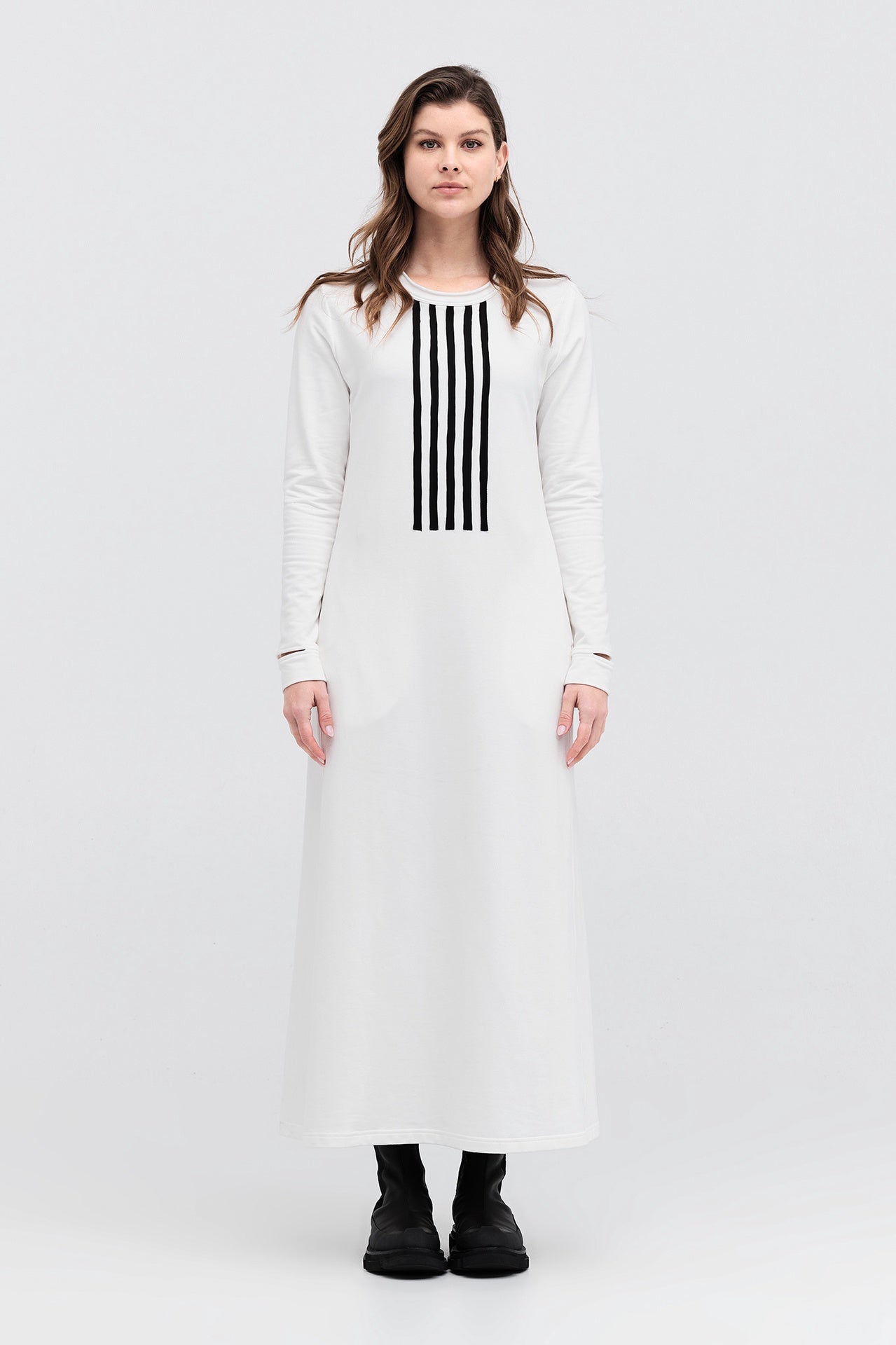Transposed Dress - Ivory/black in Ivory
