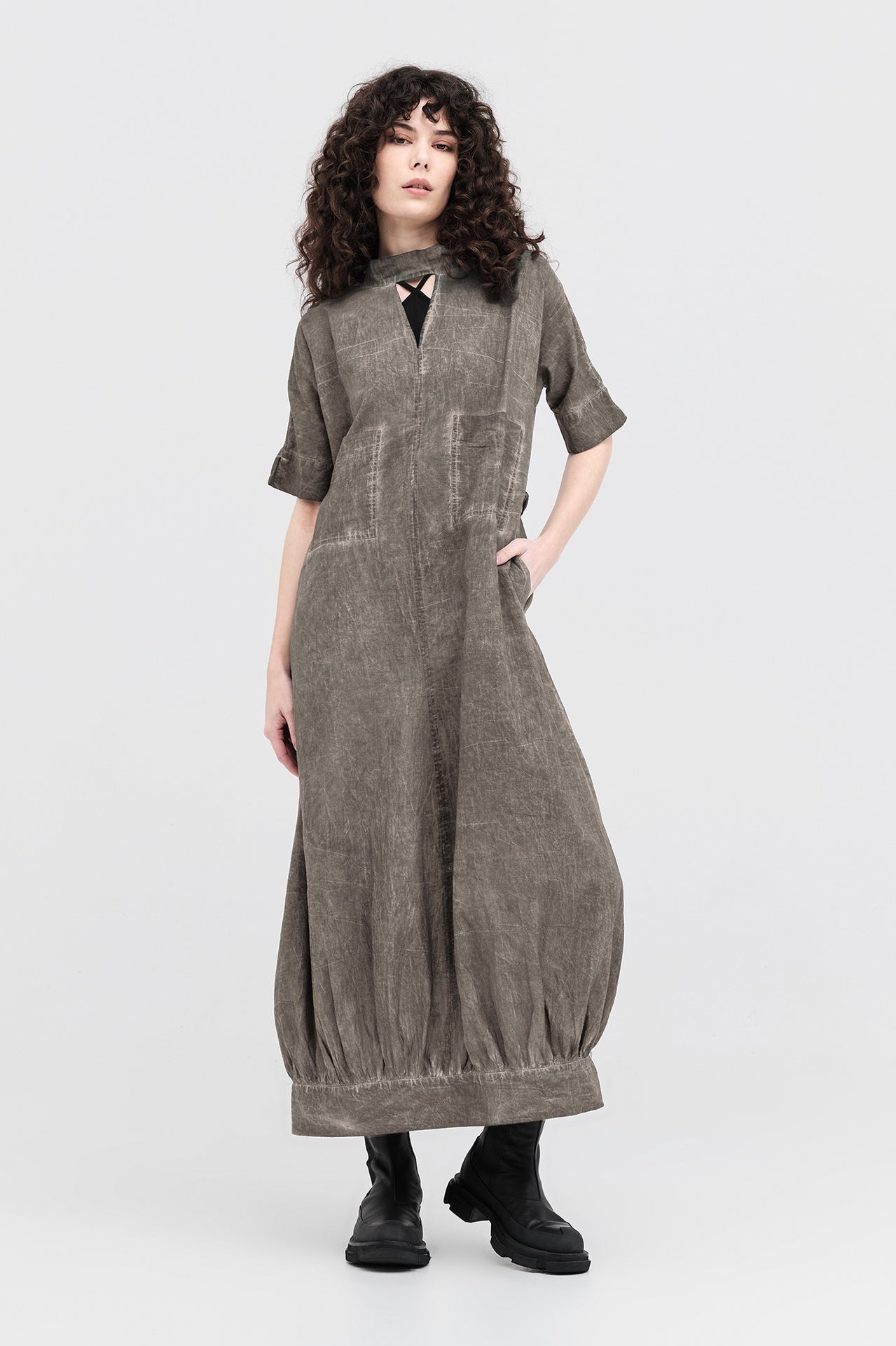 Diffused Precision Dress - Brindle in Beige