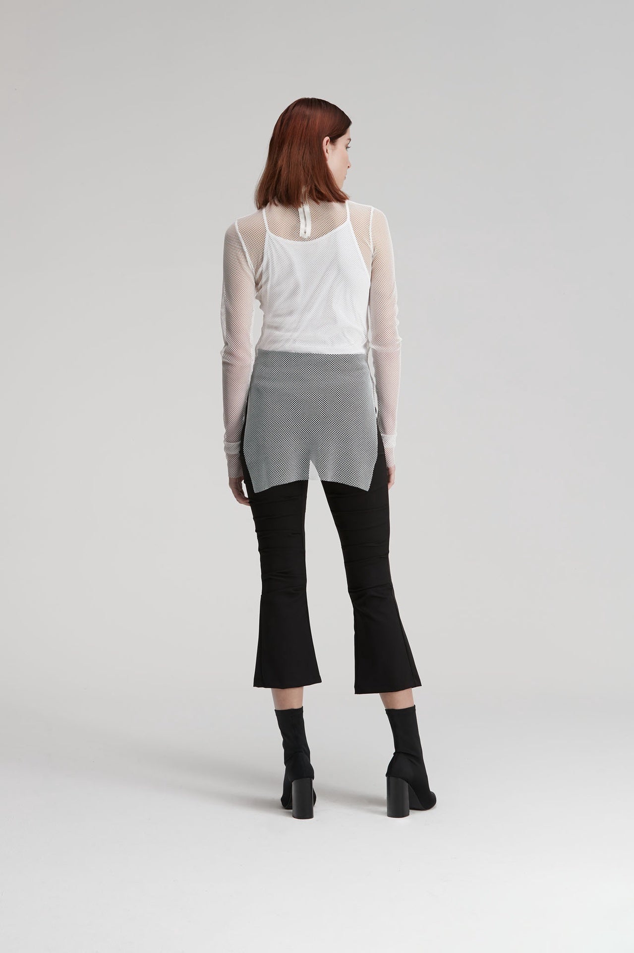 Undone Tunic - White Crossed Mesh in White - Taylor