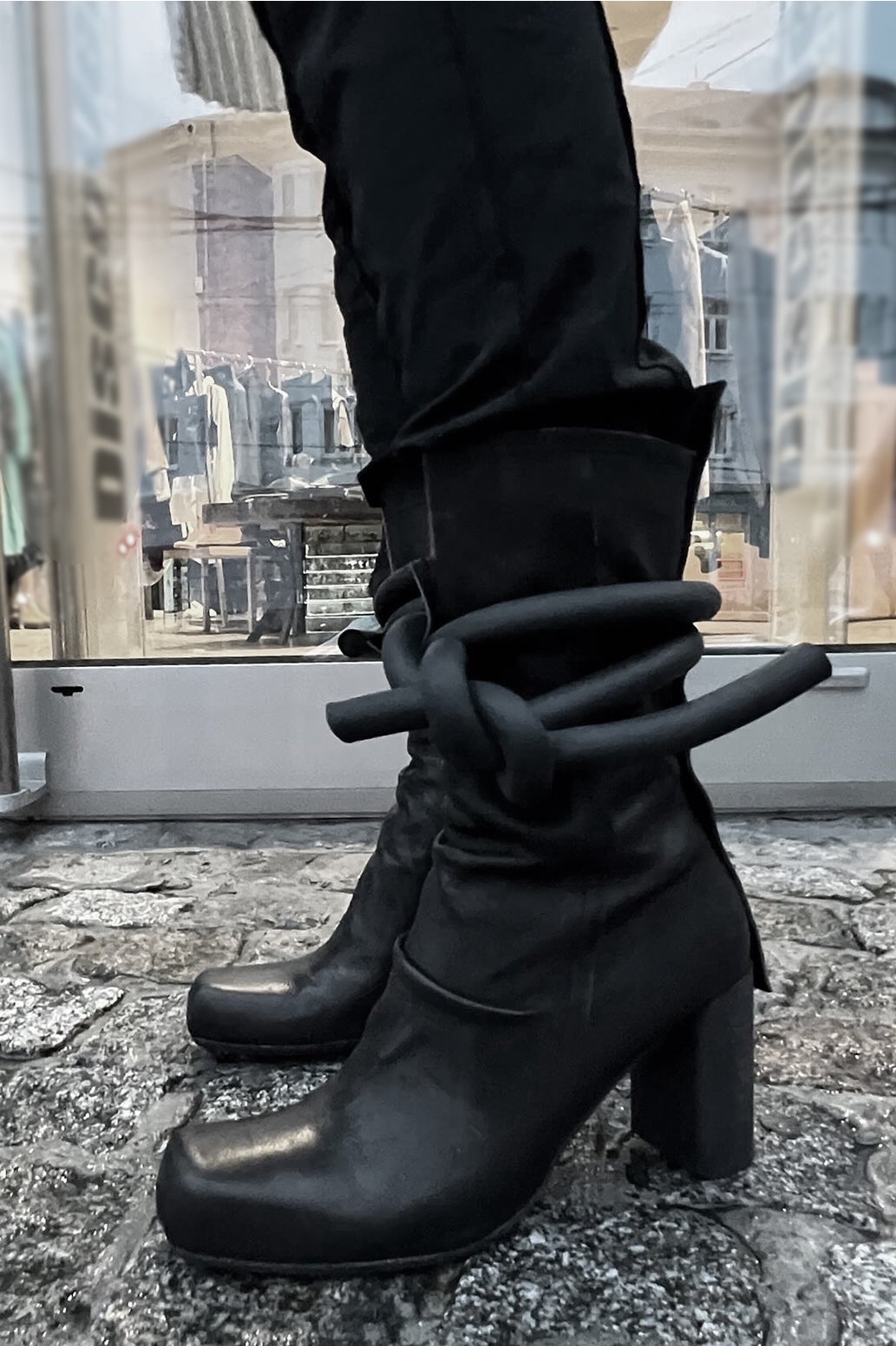 Big Dimension Heeled Boot - Black/black in Black