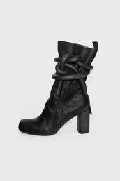 Big Dimension Heeled Boot - Black/black in Black