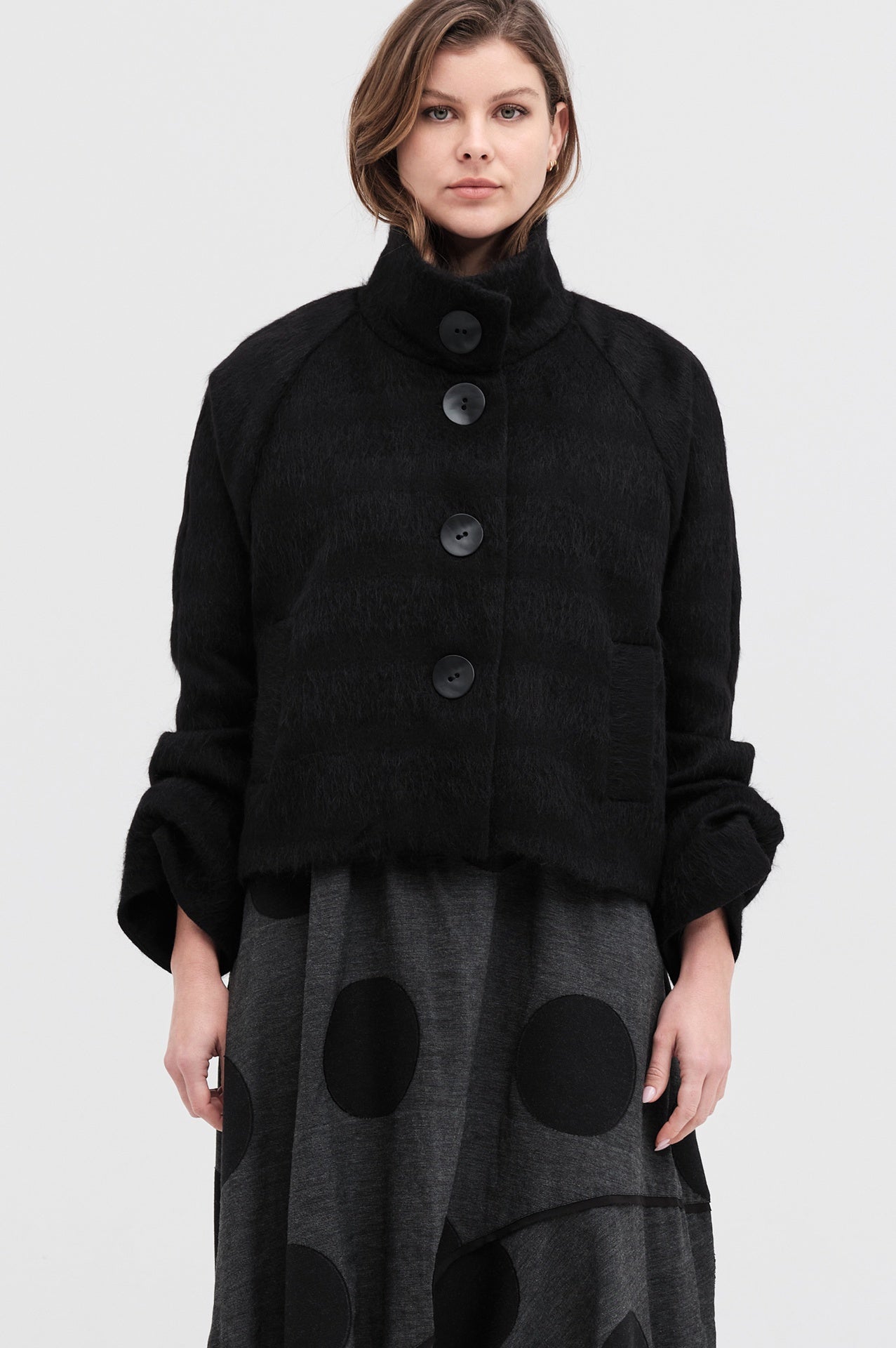 Cachet Coat - Black Stripe in Black