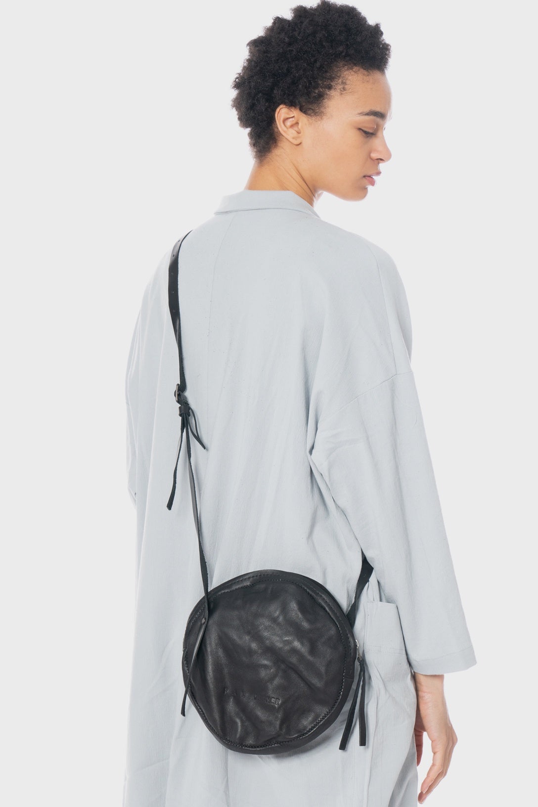 Circle Bag - Black Leather in Black