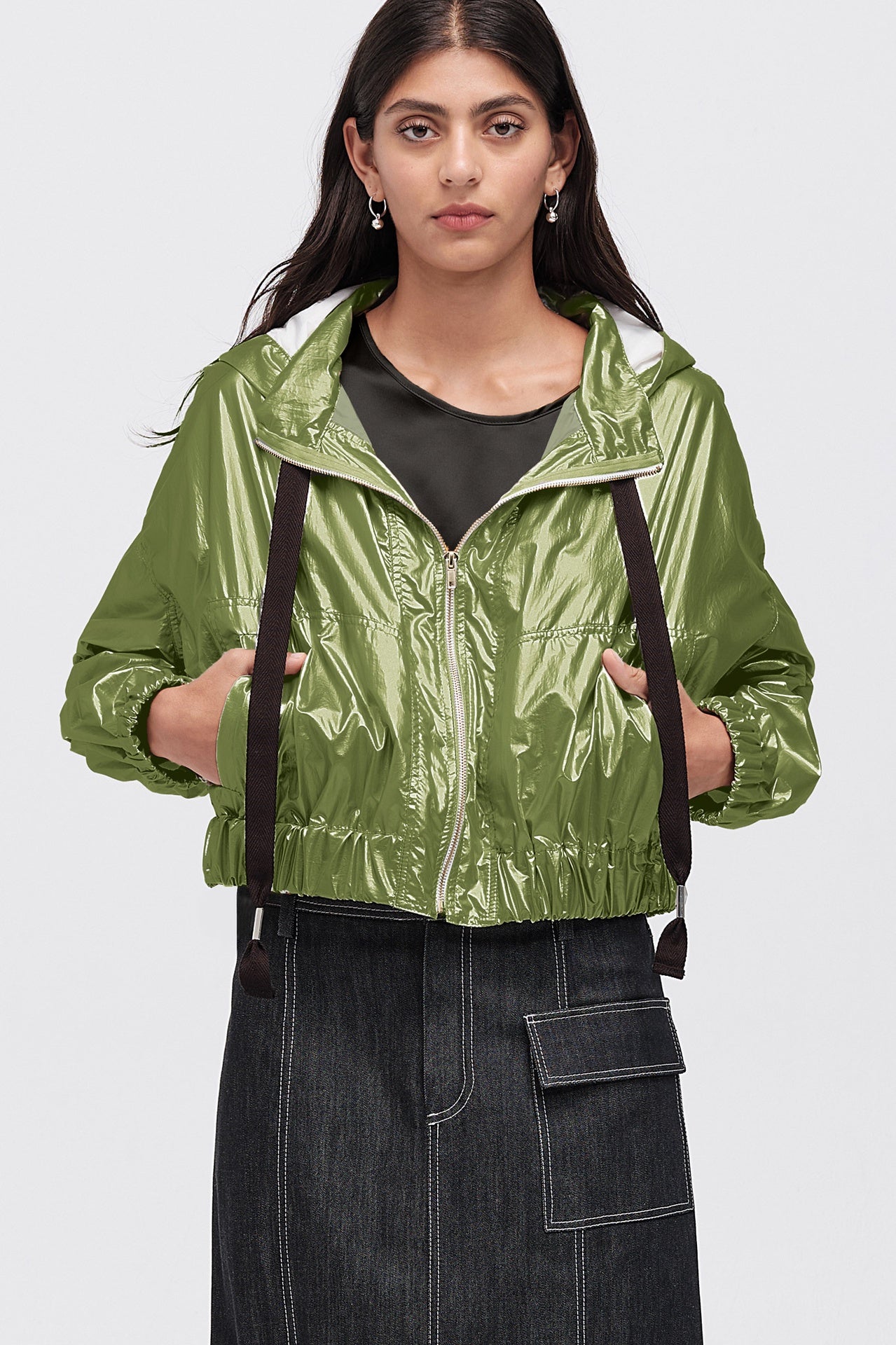 Cropt Conclusion Coat - Cactus in Green