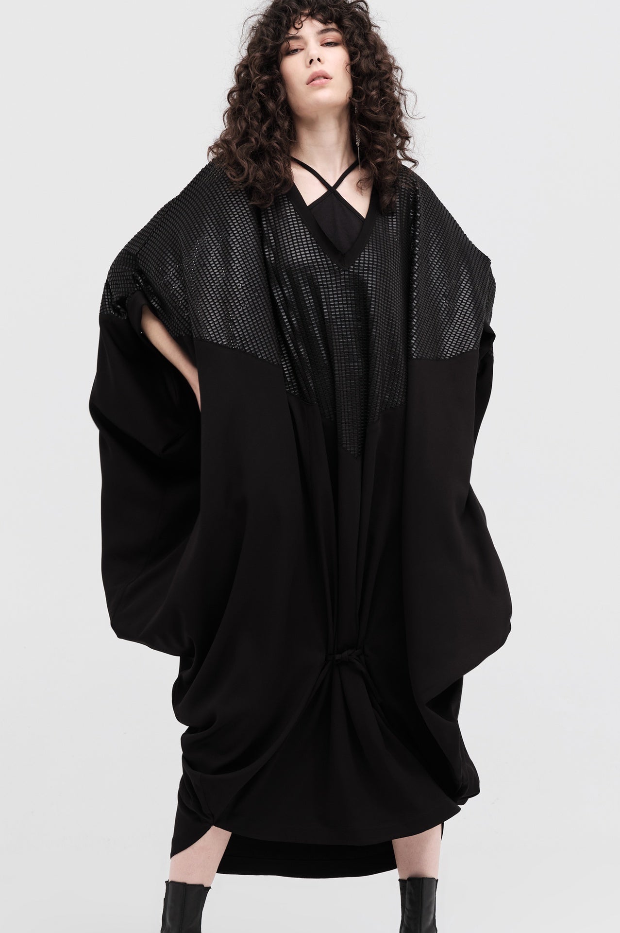 Drift Dress - Black Square in Black