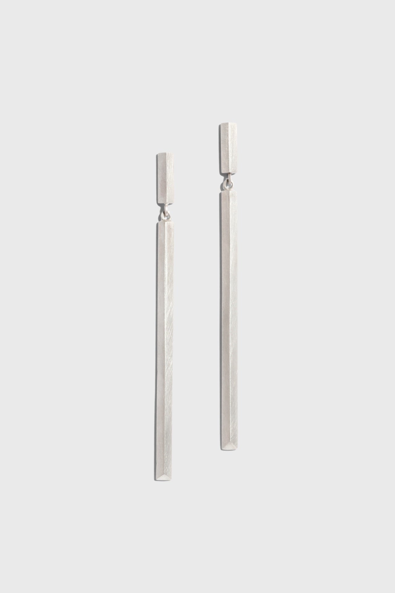 Knife Edge Long Earrings - Sterling Silver in Silver - Taylor