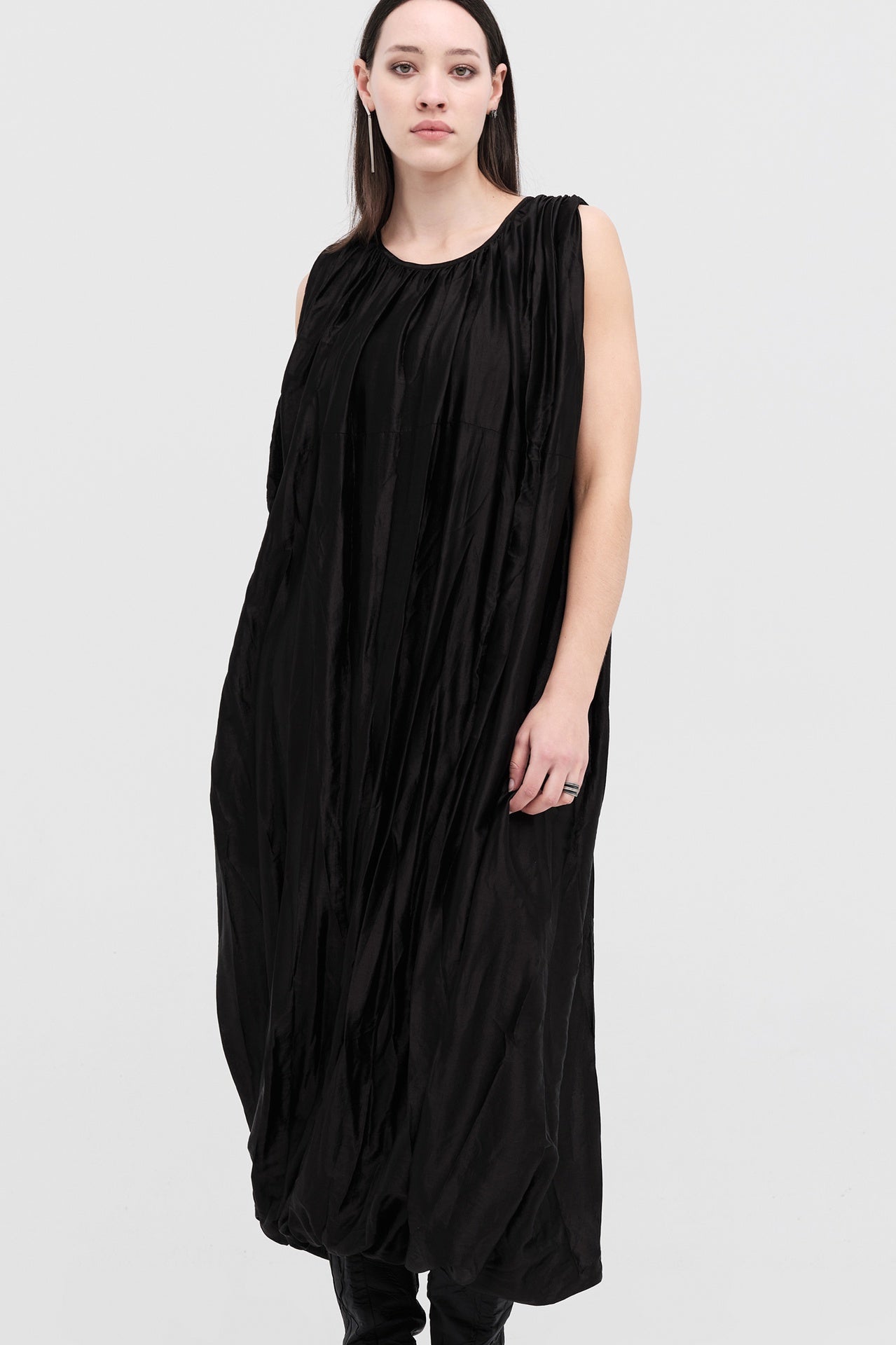Encircle Dress - Black Shine in Black