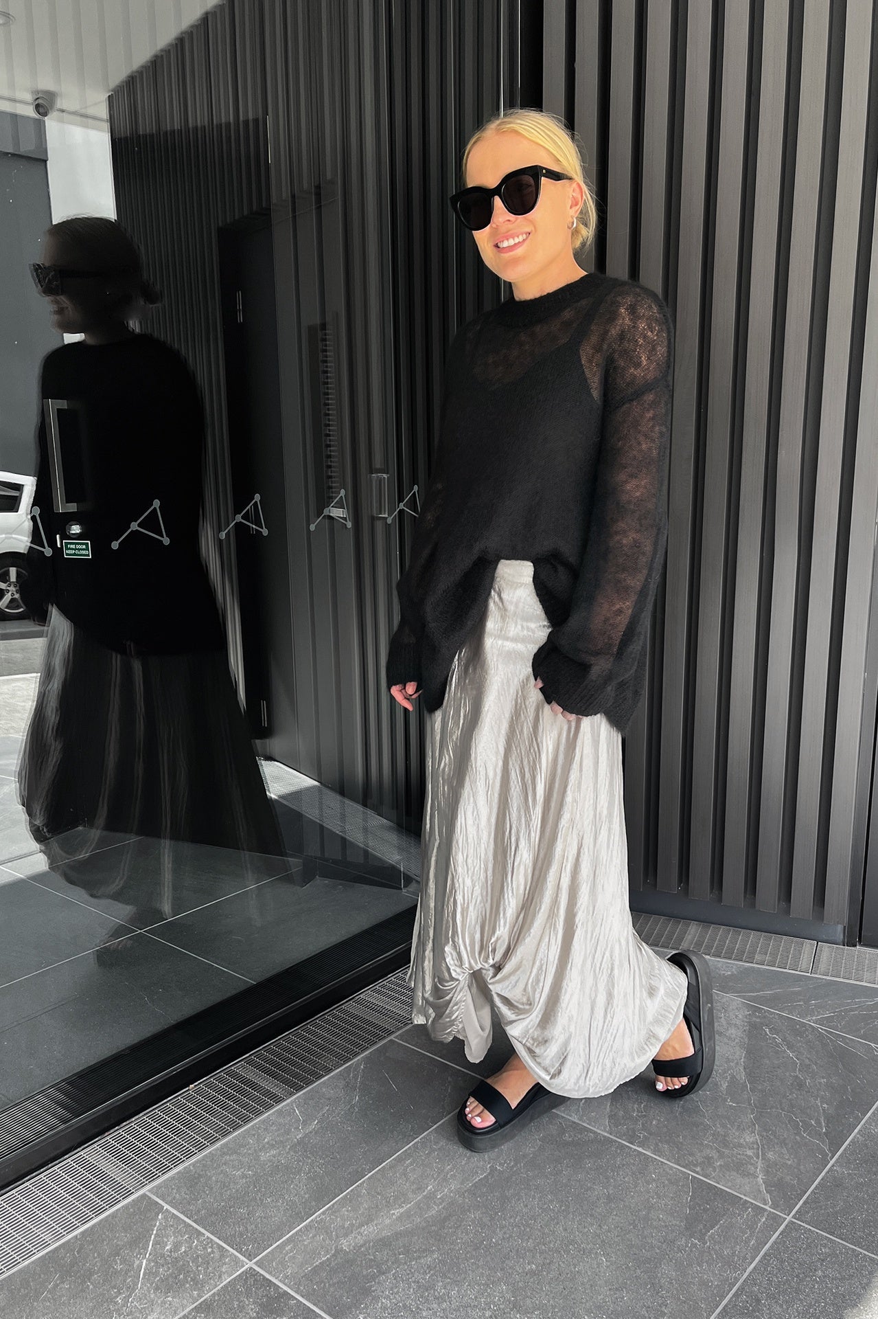 Revere Skirt - Lined - Pumice Shine in Beige