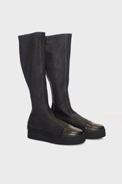Keeps U Cool Knee High Boots - Black/black in Black