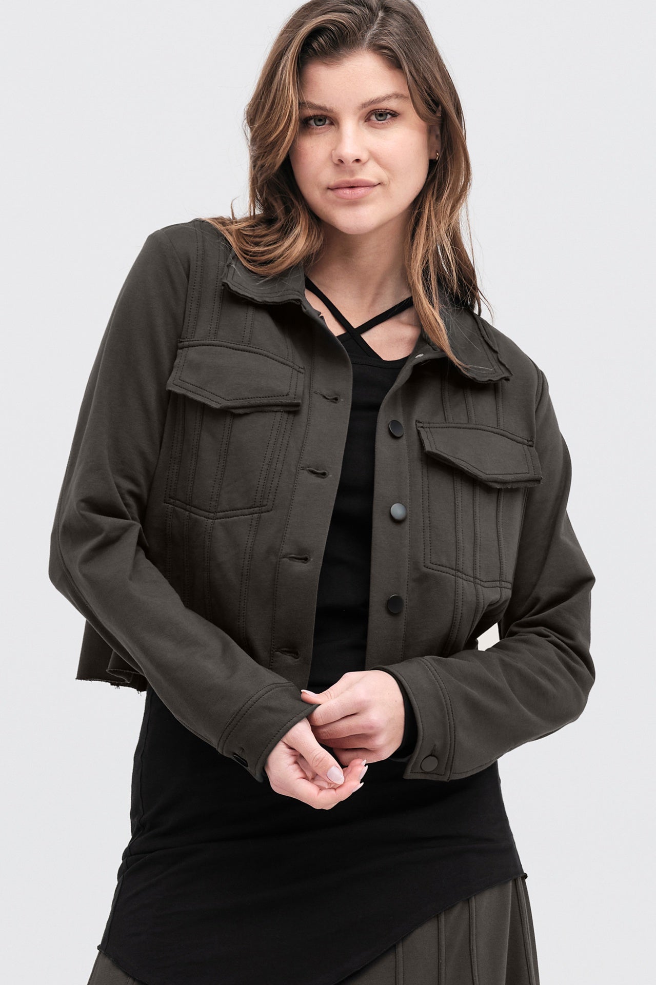 Knit Opposition Jacket - Tarmac/black in Brown