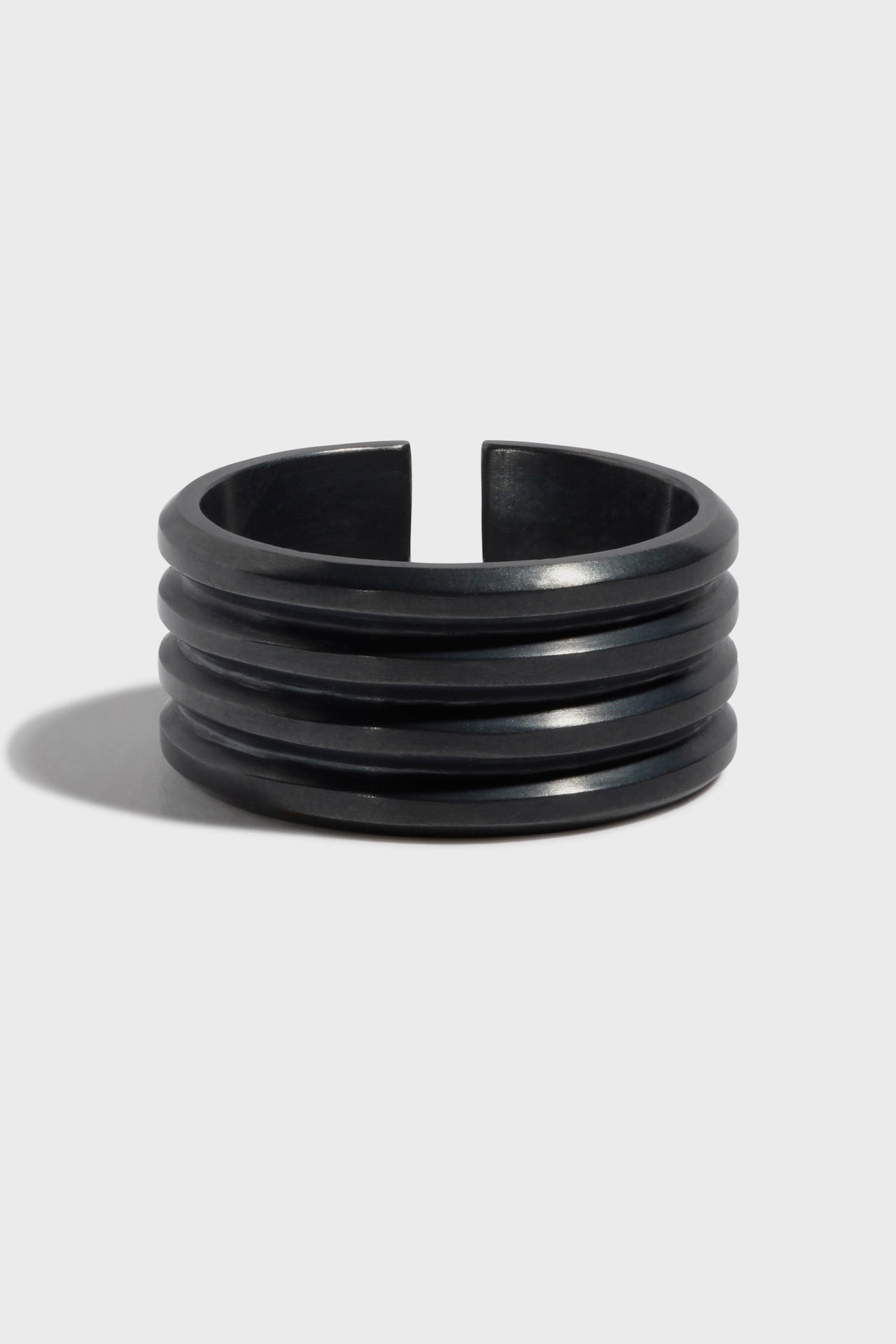 Profile 4 Cuff Ring - Blackened Sterling Silver in Black