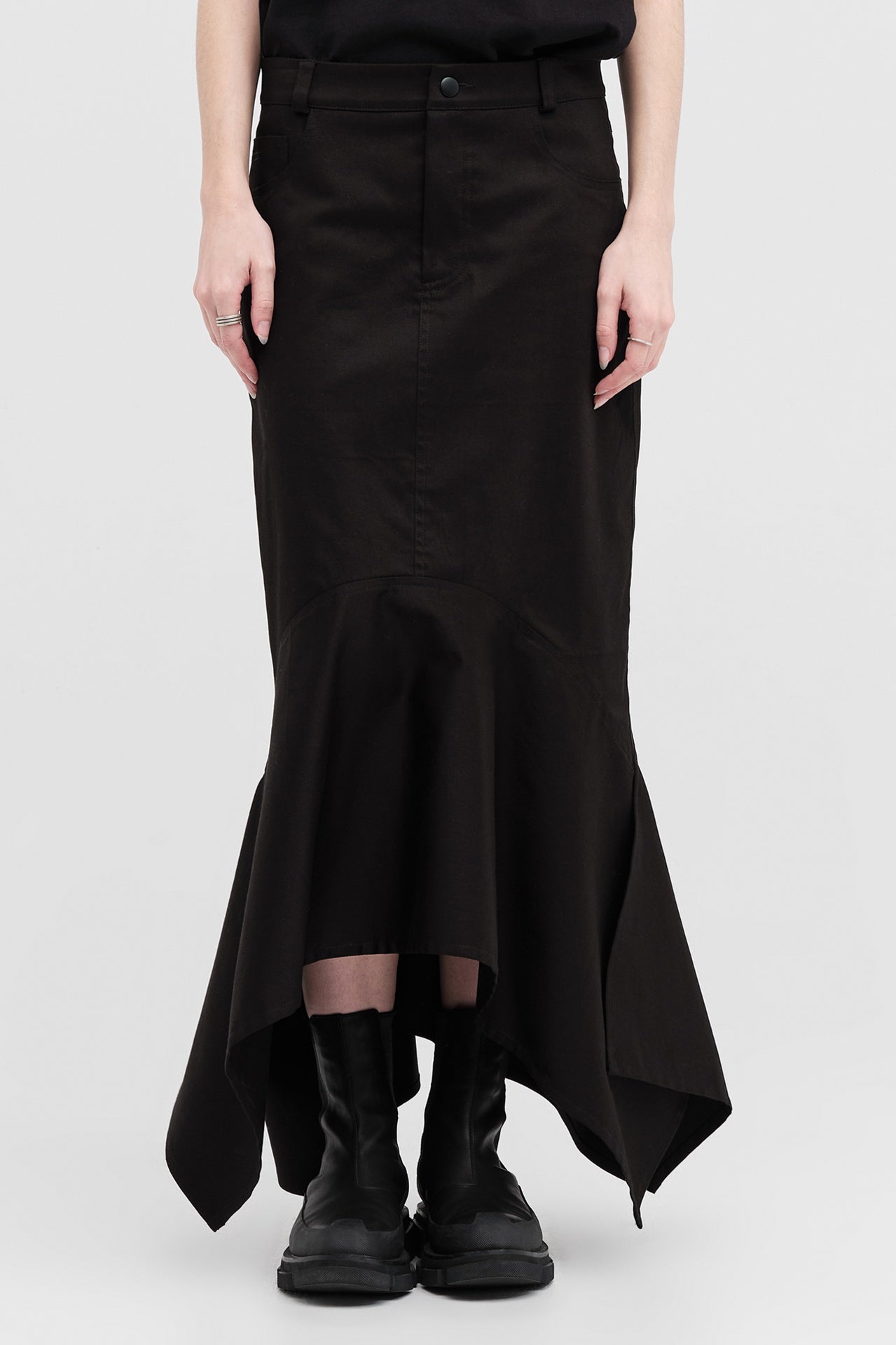 Refraction Skirt - Black Drill in Black