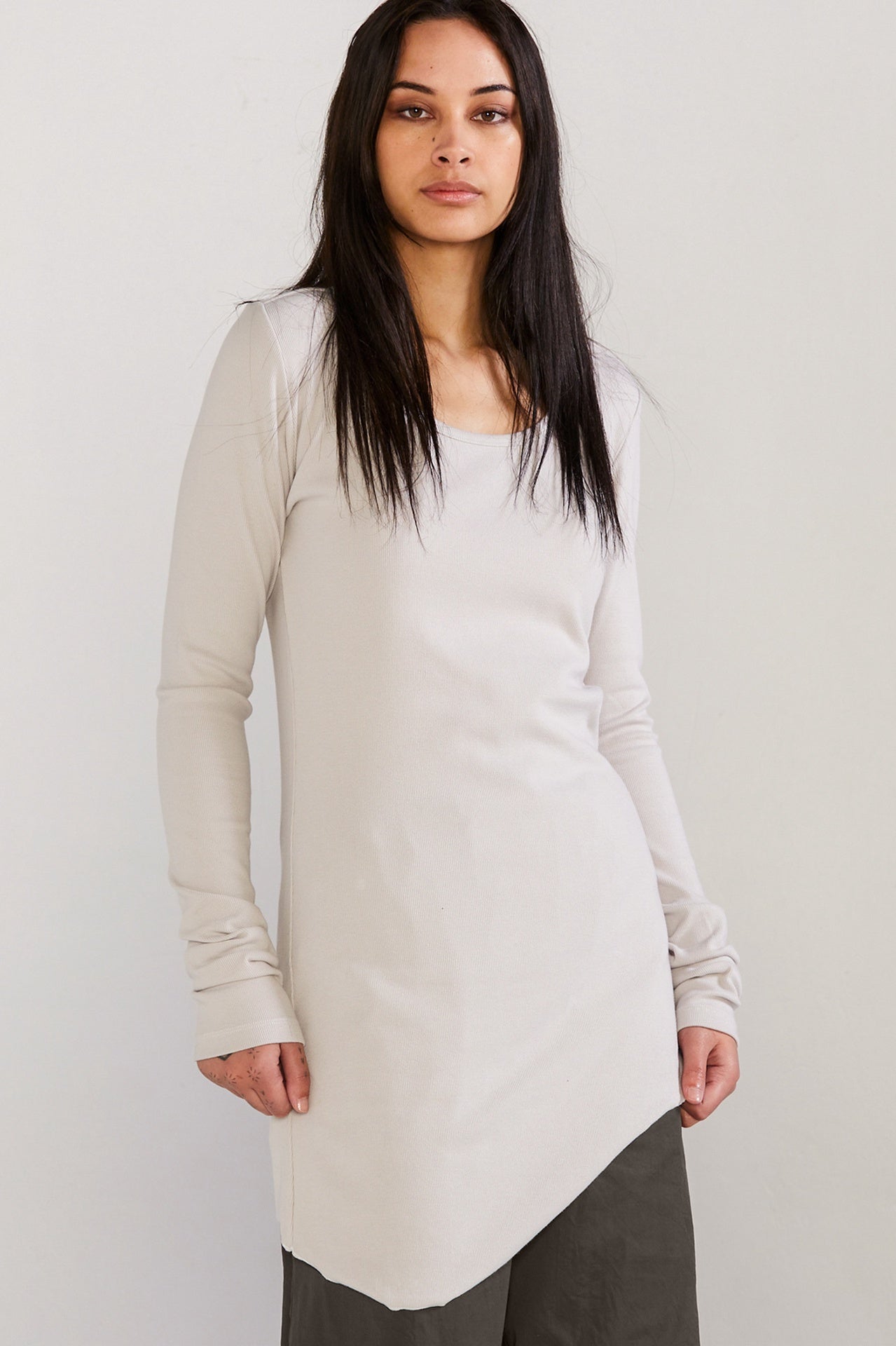 Ribbed Camber Tunic Windchime in Beige Taylor