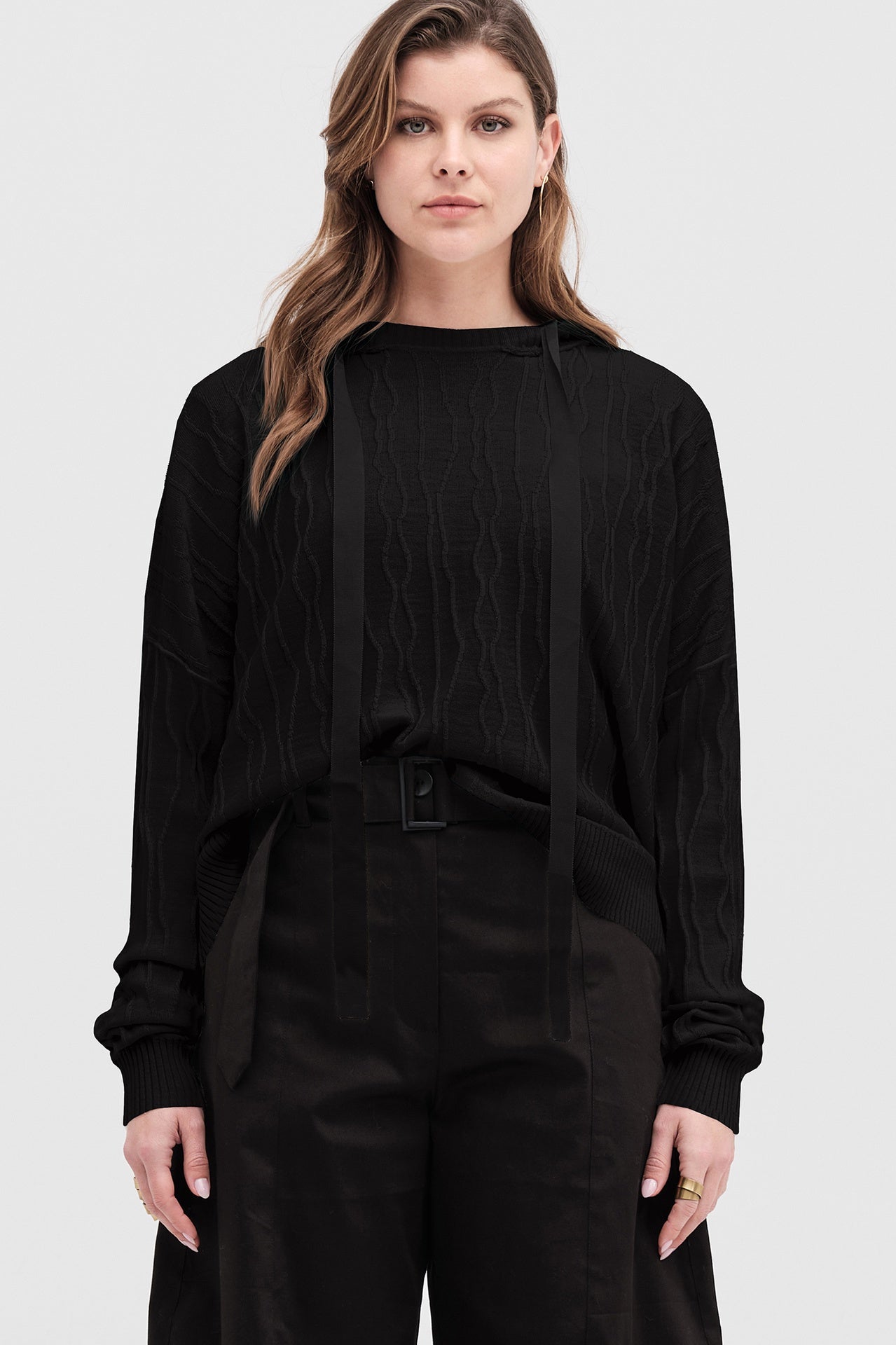 Ripple Hoodie - Black in Black