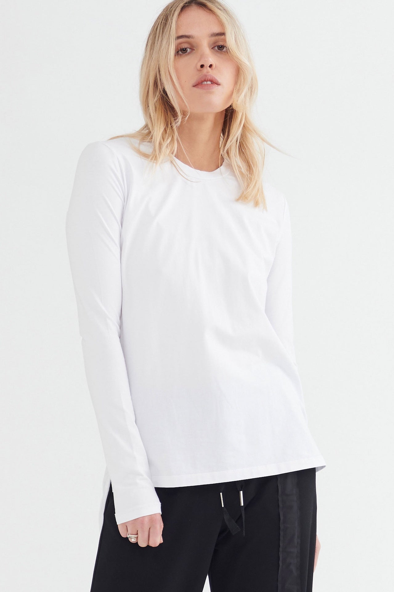 Strip Channel Tee - Ivory in Ivory - Taylor