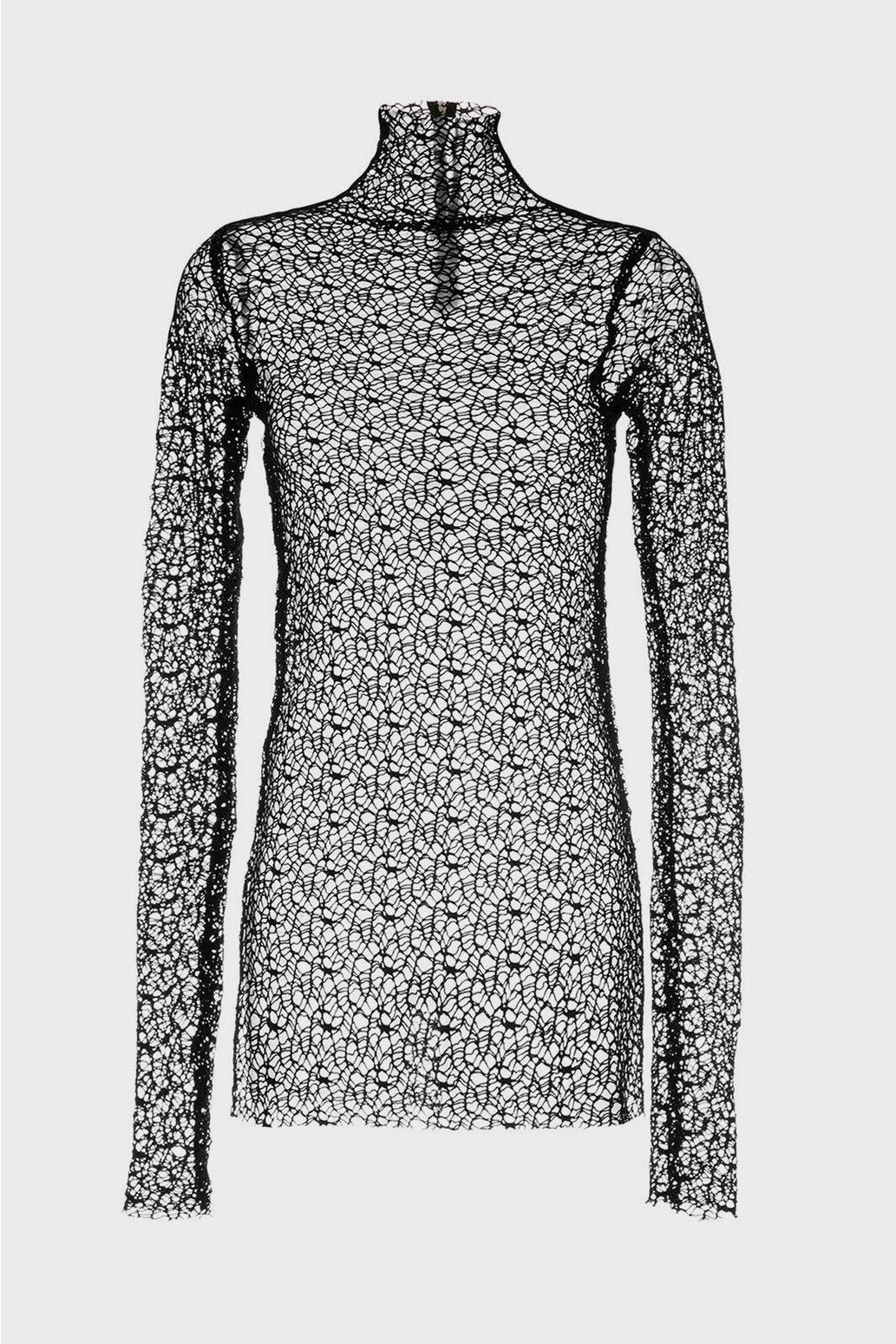Undone Tunic - Black Molecule Mesh in Black - Taylor