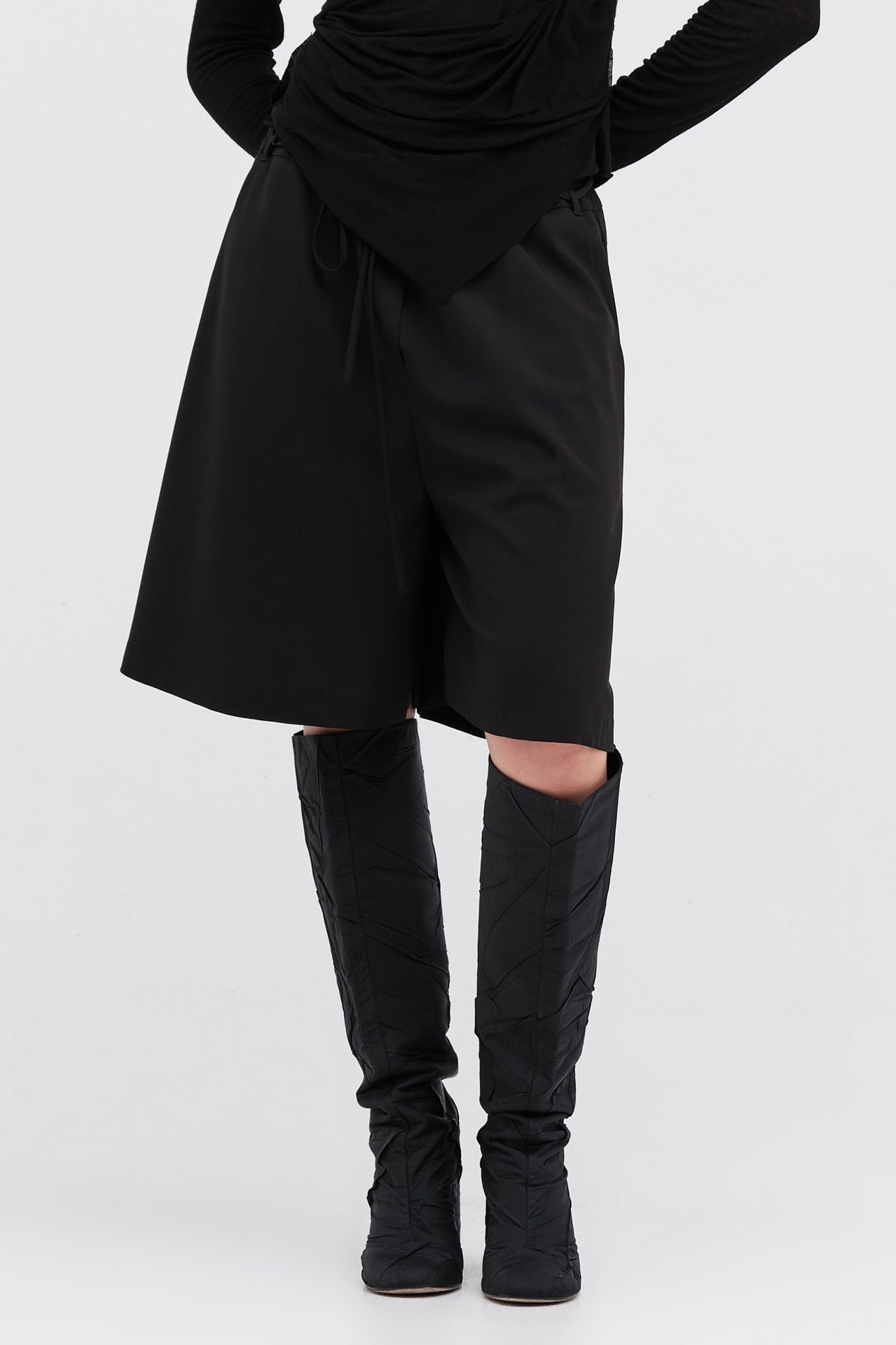 Unity Short - Black Wool in Black