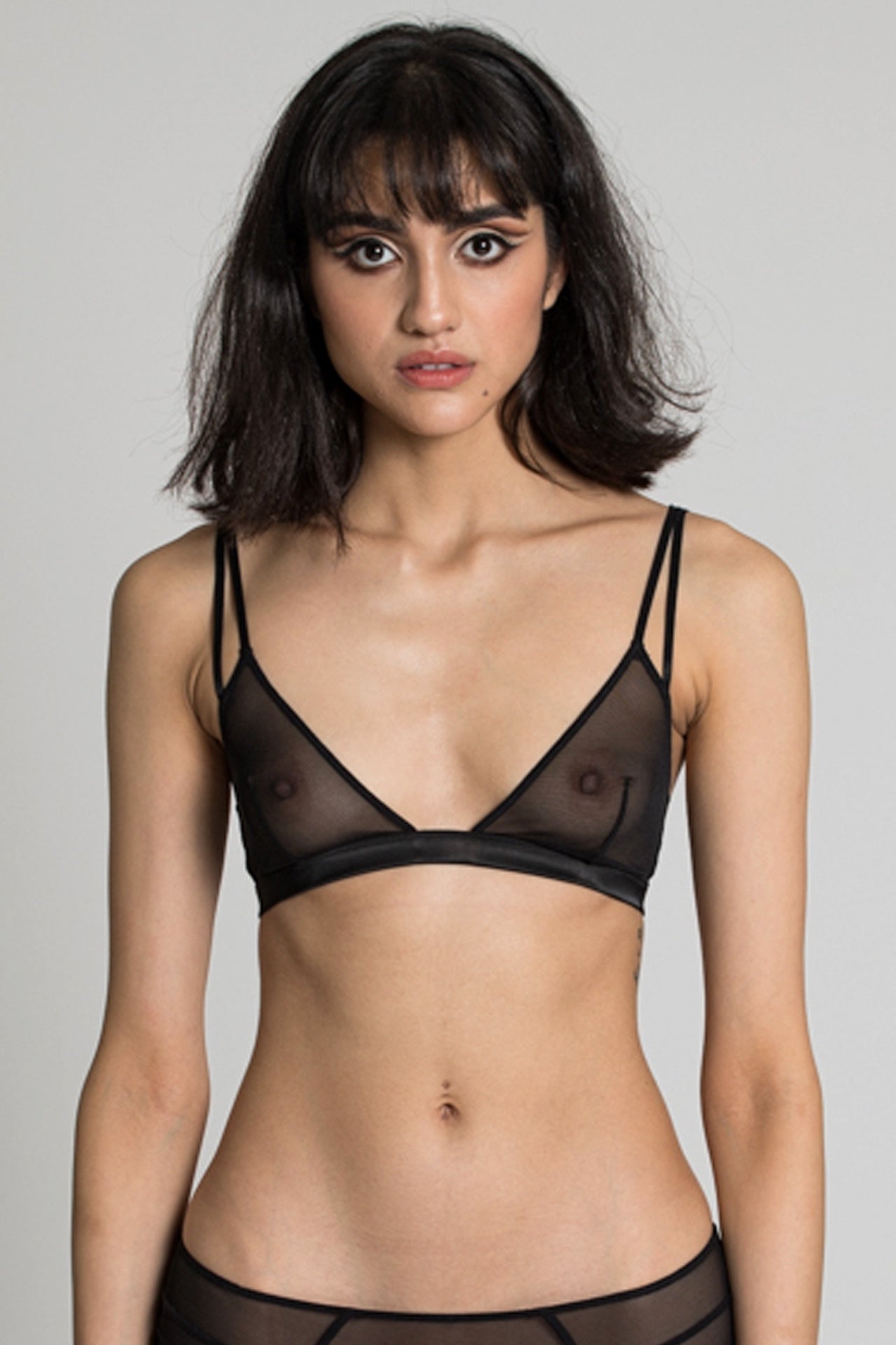 Depp Double Strap Bra Top - Black in Black