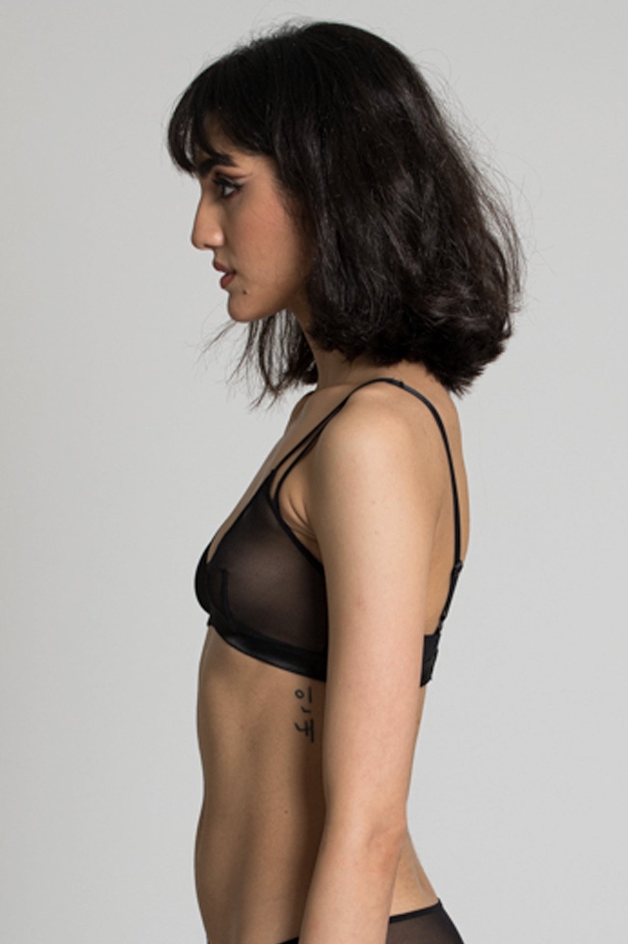 Depp Double Strap Bra Top - Black in Black