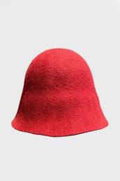Felt Bucket Hat - Red in Red